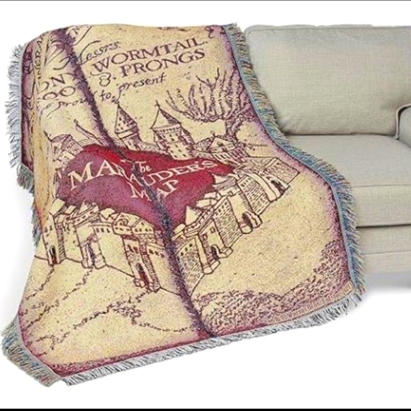 Warner Bros. Bedding Harry Potter Marauders Map Woven Tapestry Throw Blanket Warner Brothers